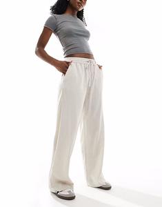 Широкие брюки из искусственного льна Cotton On Haven натурального цвета Cotton:On