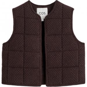 COS Женские жилетки, темно-коричневые, с круглым вырезом, умеренная посадка