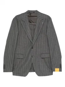 Однобортный полосатый костюм Tagliatore, серый