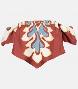 Шелковый топ с открытыми плечами Sand Dollar La DoubleJ, Palazzo Placée