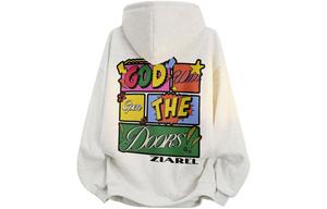 Толстовка Unisex Hooded Moderate Heavyweight ZIAREL, белый heather серый