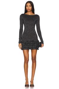 Мини-Платье vira с люрексом Majorelle, черный