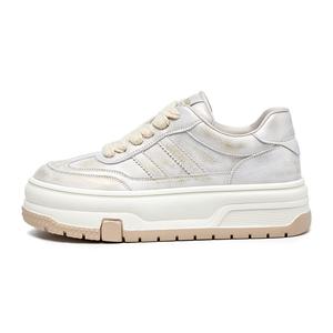 Износостойкие низкие кроссовки для скейтбординга, увеличивающие рост, для женщин Bull charm, Champagne Gold