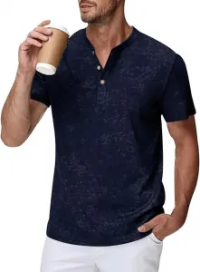 Мужская футболка с воротником V-образной формы и принтом тай-дай Kenhansion