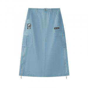 Джинсовая длинная юбка женская комфортная синяя FILA FUSION, свободного кроя синяя