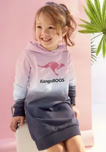 Платье-свитшот KangaROOS "для маленьких девочек", в модном цветовом градиенте, цвет Rosa-Weiß-Blau