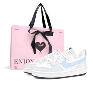 Детские скейтерские кроссовки Court Borough для младших школьников Nike, синий/серый/белый