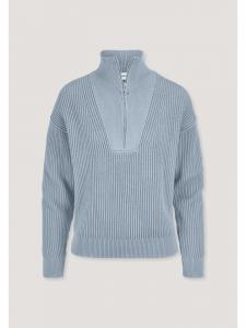 Hessnatur Вязаный свитер Troyer жемчужно-голубого цвета