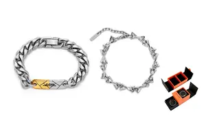 OMTO Браслет Titanium Steel Cuban Chain Unisex Silver