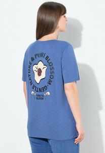 Футболка Ulla Popken BLOSSOM GRAPHIC SHORT SLEEVE , Pale Sailing Blue/Blue