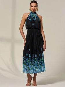 Цветочное плиссированное макси-платье Jolie Moi