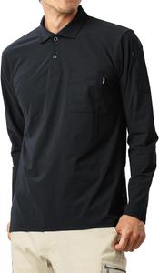 Поло-рубашка с длинными рукавами ATION, приятная на ощупь, влагоотводящая, быстросохнущая, УФ-отталкивающая, эластичная, унисекс, для взрослых, черный