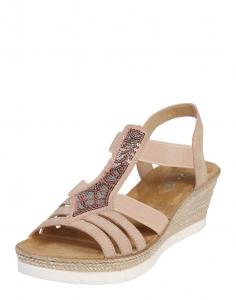 Босоножки на ремешках Rieker, темно-розовый