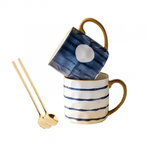 Кружка KAWASIMAYA, Mug (Ripple+Moonlit Night) With Spoon