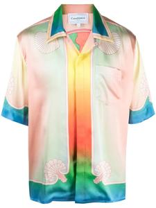 Рубашка с контрастным принтом Casablanca, розовый