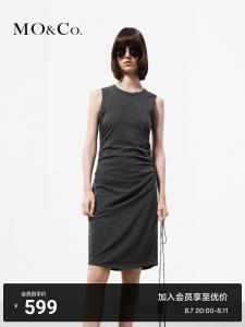 платье Moco Moanke 2024 со складками на талии, черный