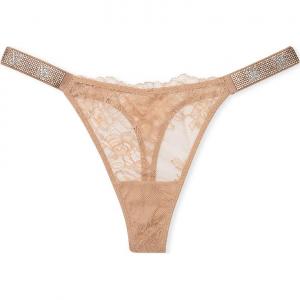 Очень сексуальное блестящее стрейч-белье с кружевом розы трусики танга/praline Victoria's Secret, 1 Pack (Praline/Praline)