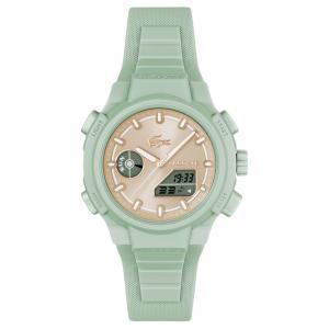 LACOSTE Часы Wrist Watch Quartz Movement Silicone Strap 40mm Green Dial Women's Watch, Green Dial
