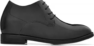 Мужские невидимые обувные подъемники CALTO - лакированная кожаная обувь на шнуровке кофейного цвета, формальные оксфорды - увеличивают рост на 3,4 дюйма - K8011 - размер 11.5 D(M) США No Brand, черный