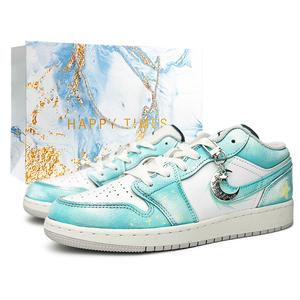 Jordan Баскетбольные кроссовки Air 1 с низким верхом, устойчивые к истиранию, винтажные, унисекс, мятно-зеленые