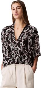 Женский шифоновый топ с принтом Calvin Klein, Black