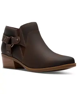 Женские ботинки Clarks Danyelle Gema кожаные на блочном каблуке, коричневый