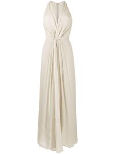 Christopher Esber шерстяное длинное платье, нейтральный цвет