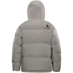 Пуховик Unisex с капюшоном Moderate Puffer CAMEL, серый хаки зеленый