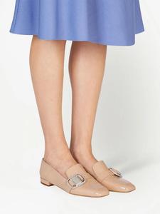 Ferragamo Vara лаковые лоферы с цепочкой Salvatore Ferragamo, бежевый/хаки