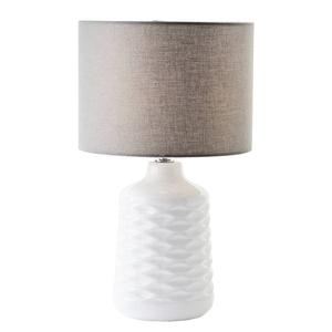 Настольная лампа Brilliant Ilysa, смешанная ткань/керамика - 1 пламя - белый