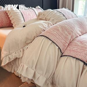 Yalu Комплект постельного белья 1,8 м, 4 предмета: пододеяльник 200x230 см, простыня, 2 наволочки, цвет Paris - Pink, мягкая и нежная ткань