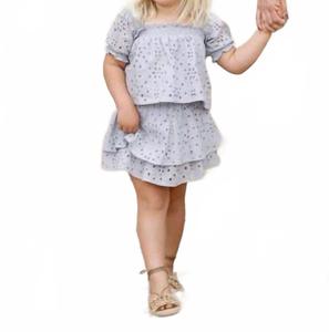 Милэн блузка с люверсами в светло-голубом цвете Rylee + Cru