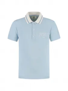 Рубашка поло с логотипом Fendi Kids, синий