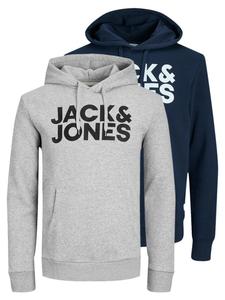 JACK & JONES Толстовка 'Corp' в крапчатом сером