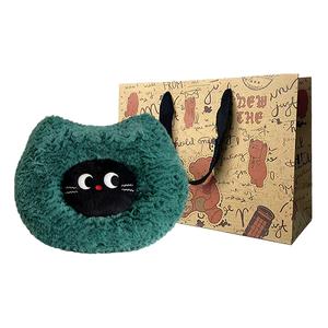 Куклы Kitten Head плюшевая кукла высота 42см Howard, Seaweed Green Cat Pillow+Color Box