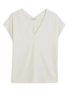 Marc O'Polo футболка с V-образным вырезом и рукавами кап, белый