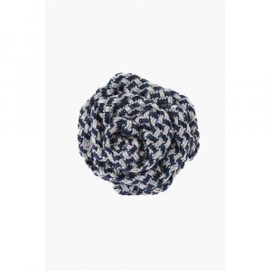 Вышитая шелковая брошь на лацкан Corneliani, синий