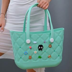 Модная силиконовая сумка-шоппер с индивидуальным шармом FASHNZFAB, зеленый