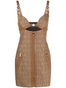 Versace юбка мини с узором Versace Allover, нейтральный цвет