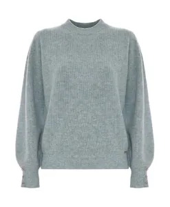 Зеленый шерстяной свитер с рукавами-епископскими. Kocca, зеленый