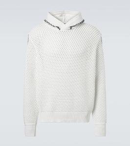 Кирк полосатый хлопковый худи с элементами вязания крючком Orlebar Brown, ea Mist /Night Iris