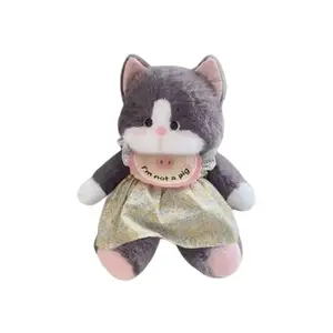 LALABABY Черная кошка с пушистой шерстью плюшевая кукла 30см/40см высота