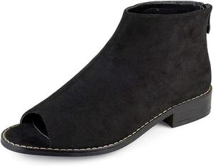 Женские сандалии с открытым носком XYD, ботильоны на щиколотке с задней молнией, устойчивый массивный низкий каблук, комфортные ботинки для прогулок, вечеринок и повседневной носки, Black