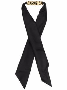 Moschino шелковый платок с логотипом, черный