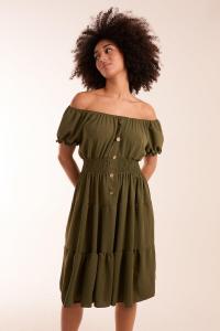 Платье с кокосовыми пуговицами Blue Vanilla, хаки