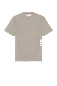 Футболка Thom Browne 4 Bar Short Sleeve Cuff, цвет Light Grey