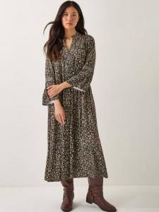 Платье миди Harriet с цветочными аппликациями Monsoon, Black/Multi