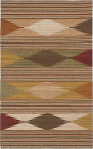 Ковер SAFAVIEH, 92 x 153 см, Kilim Collection, Natural & Multi, ручной работы, юго-западный племенной стиль, шерсть, идеально для помещений с высокой проходимостью: прихожая, гостиная, спальня (NVK175A)