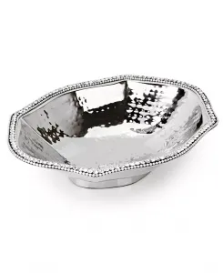 Восьмиугольное блюдо из нержавеющей стали с бриллиантами Classic Touch, silver