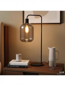 Home24 Настольная лампа MOME Type B серо-черного цвета